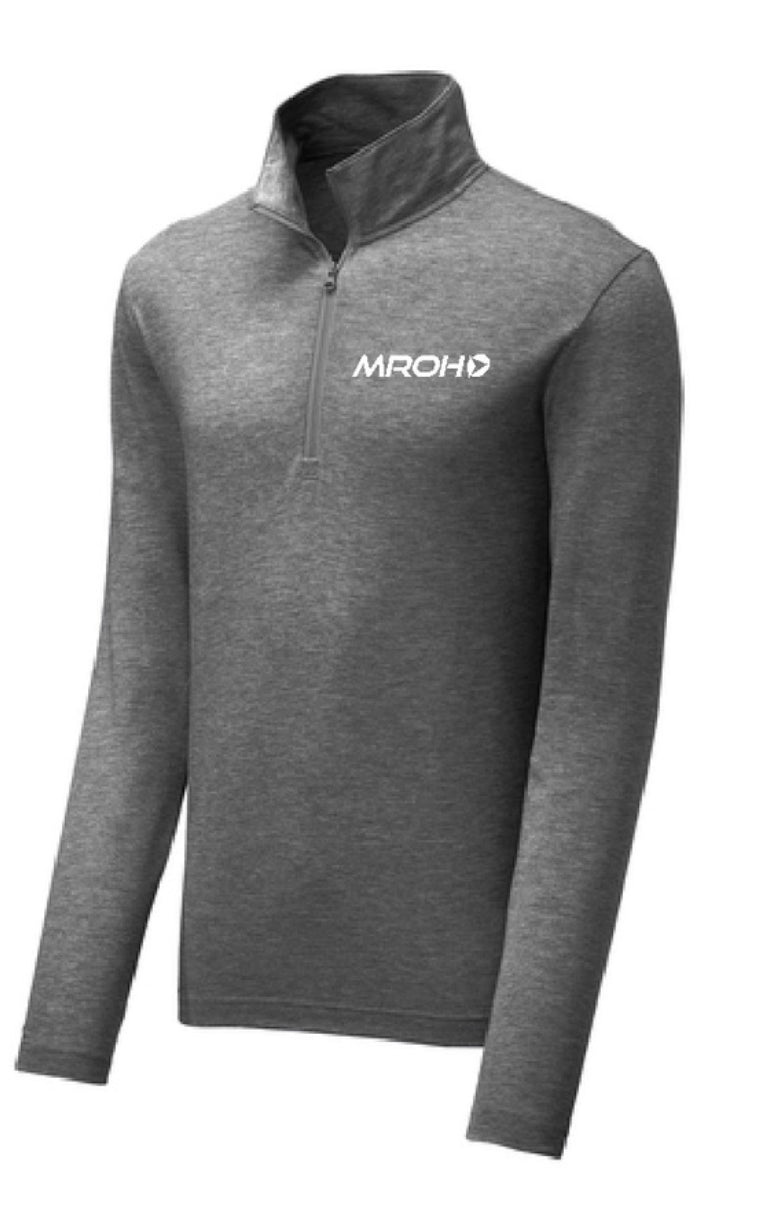 Grey unisex thin quarter zip