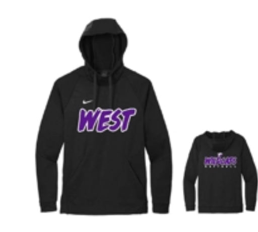 Black drifit hoodie front and back